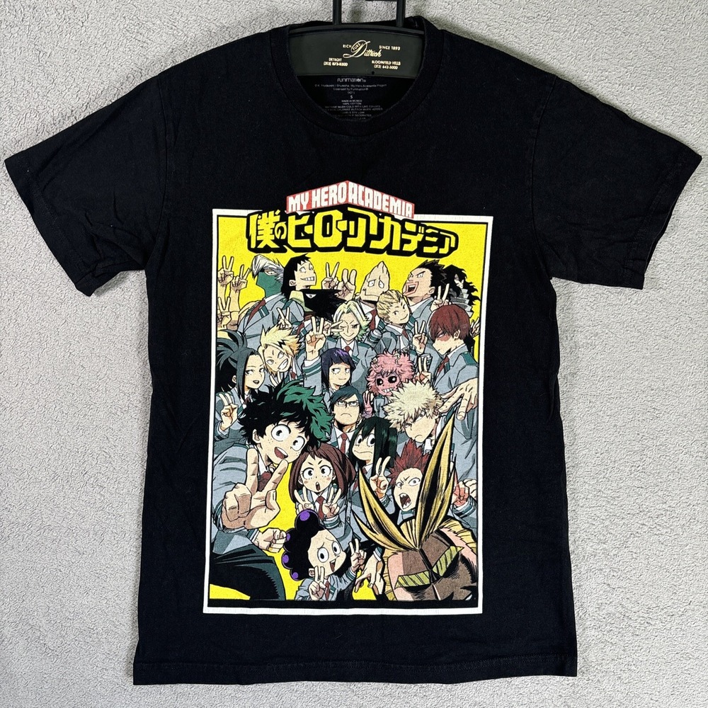 My Hero Academia Funimation Black Graphic T-Shirt Small Anime Class 1-A Print